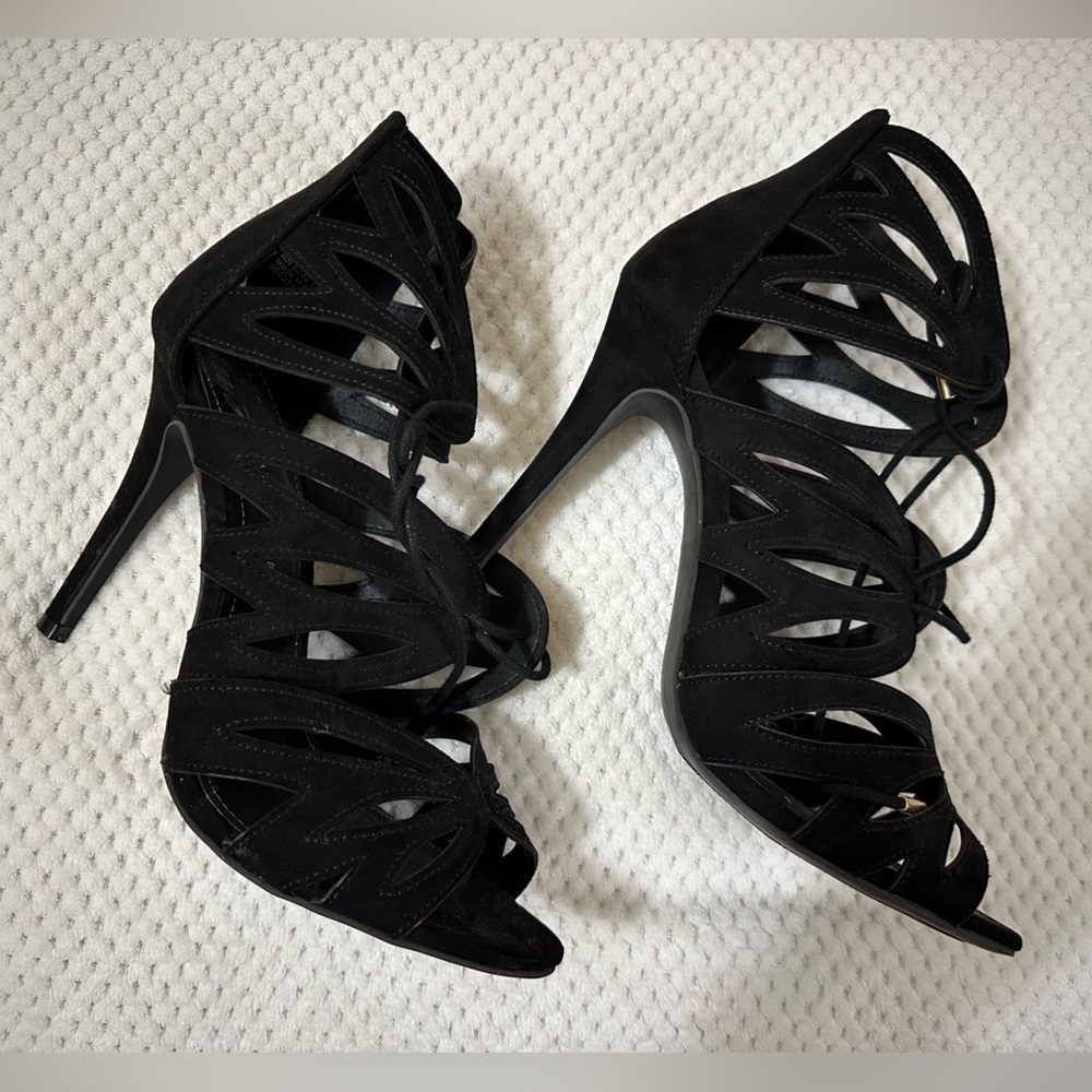 Atmosphere black suede heels - size: 9 - good condition